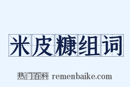 米皮糠组词是什么意思的图片